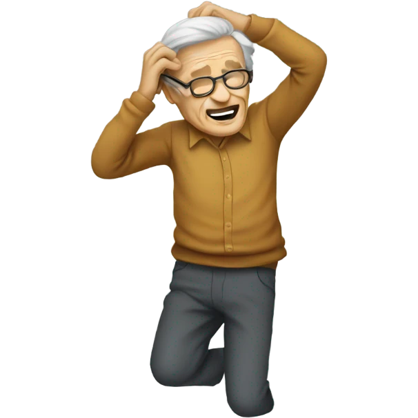 Older person dabbing emoji
