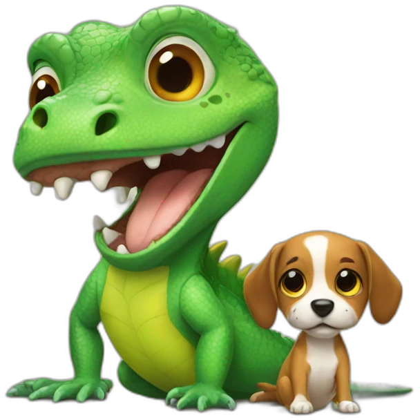 Lizard with dog emoji