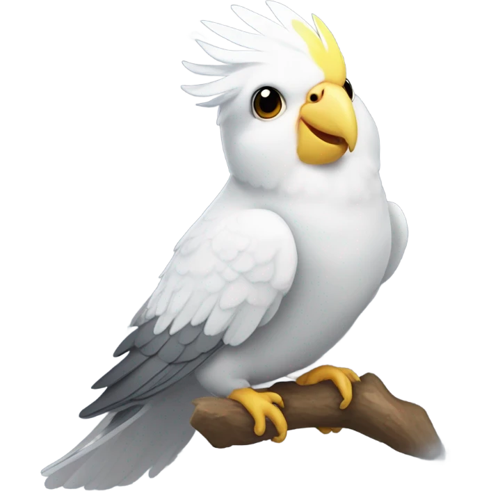 Cockatiel white grey crazy emoji
