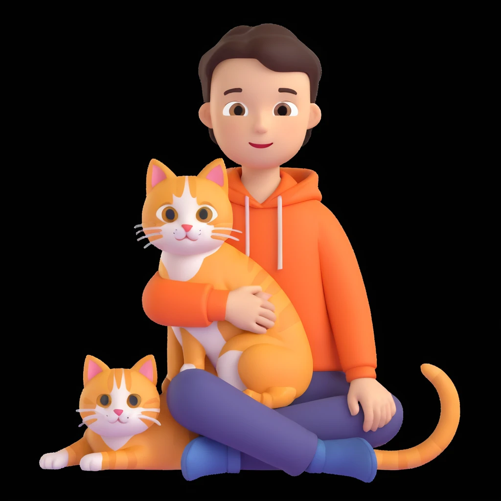 boy and cat pet emoji