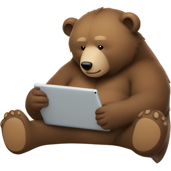 Bear using an iPad  emoji