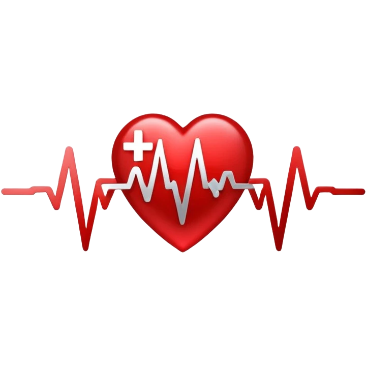 Precise and minimalist logo for MedSignal, red heartbeat pulse transforming into the letters ‘AI’, glowing edges with a metallic sheen, sleek design with clean white space, focusing on advanced healthcare technology and AI emoji