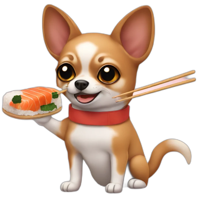 Chichuahua eating sushi emoji