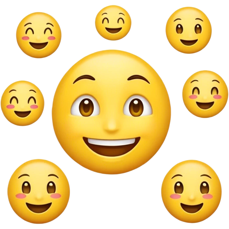I want a happy emoji speaking in different languages emoji