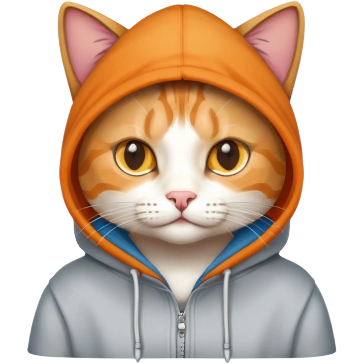 cat wearing a hoodie emoji