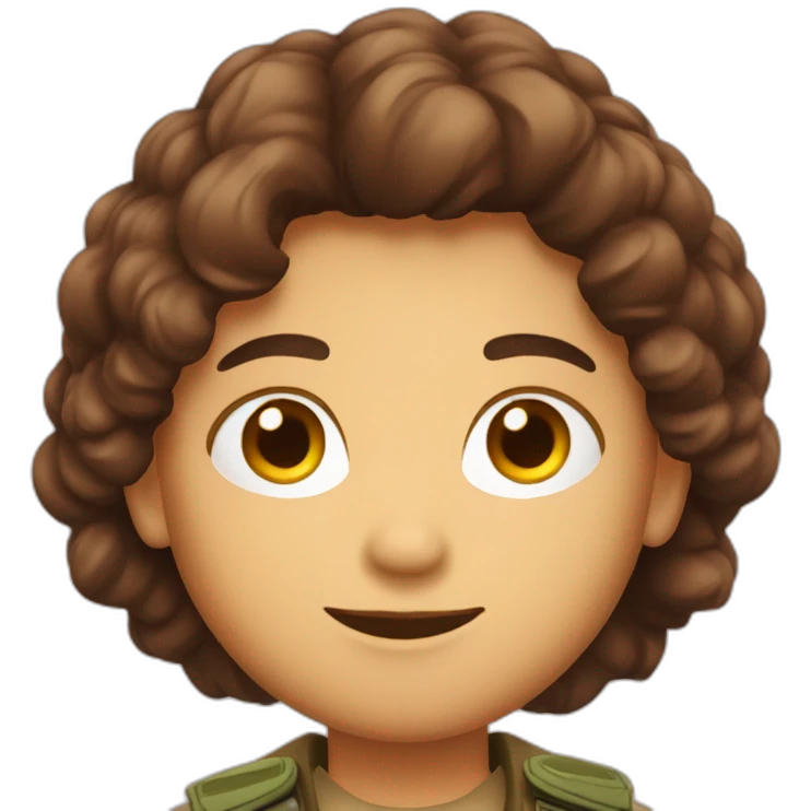 Une scout avec cheveux long marron emoji