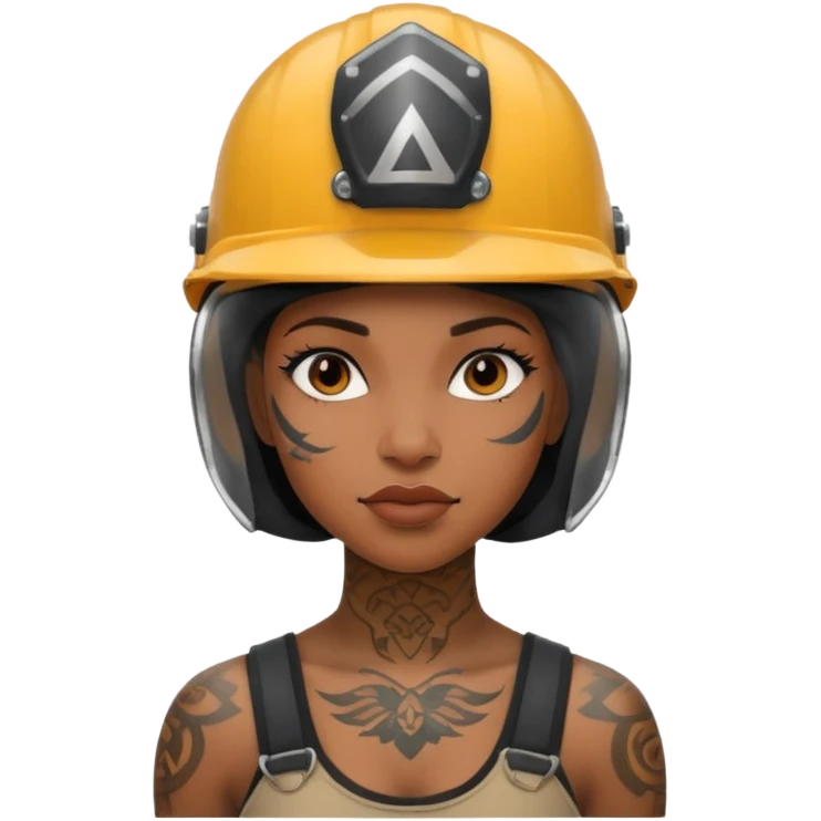 tattooed black woman in helmets emoji