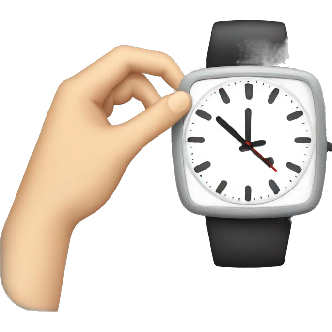 hand compressing alarm watch emoji