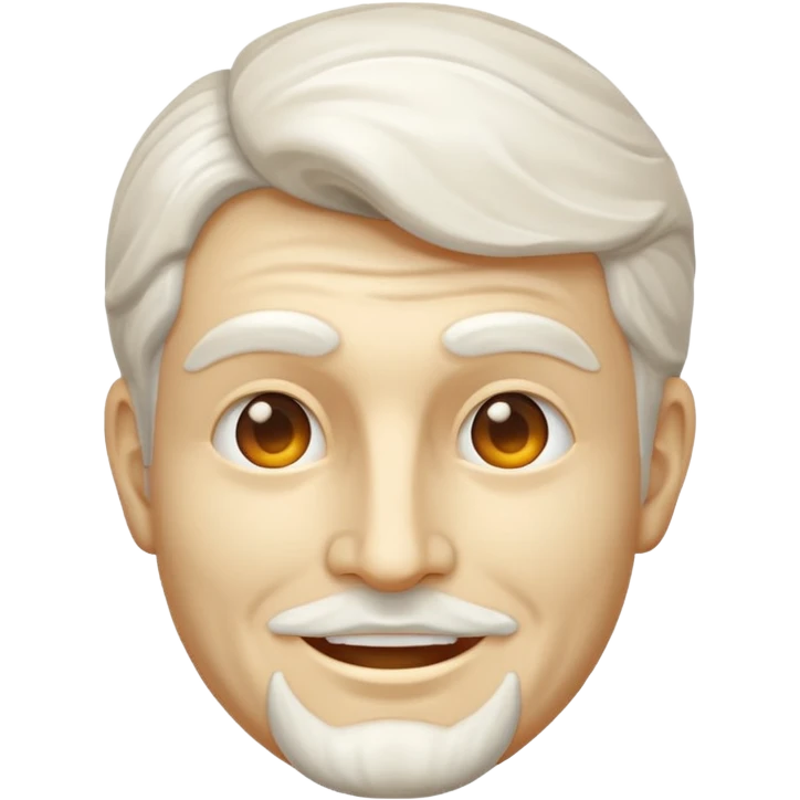 Marble style statue of man face happy emoji