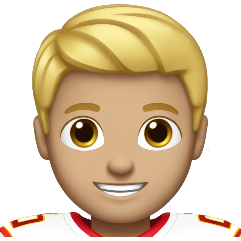 Blonde short hair blue eyes chiefs fan  emoji