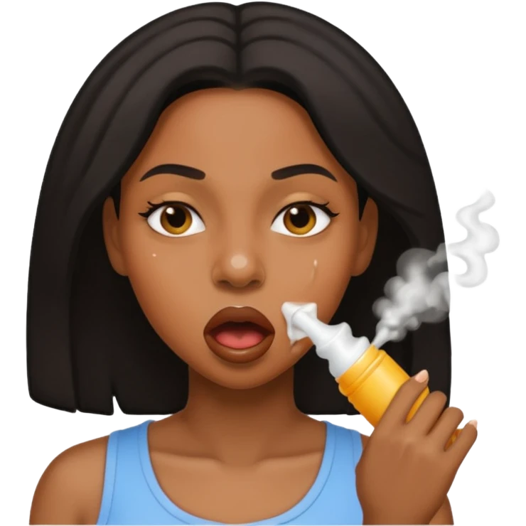 black woman spitting emoji