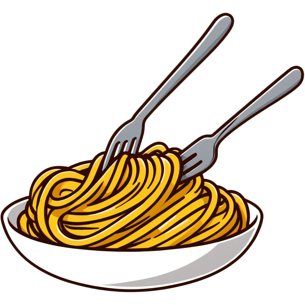 twirled spaghetti on a fork emoji