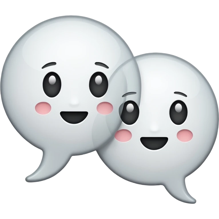 Two speech bubbles on a cream background emoji
