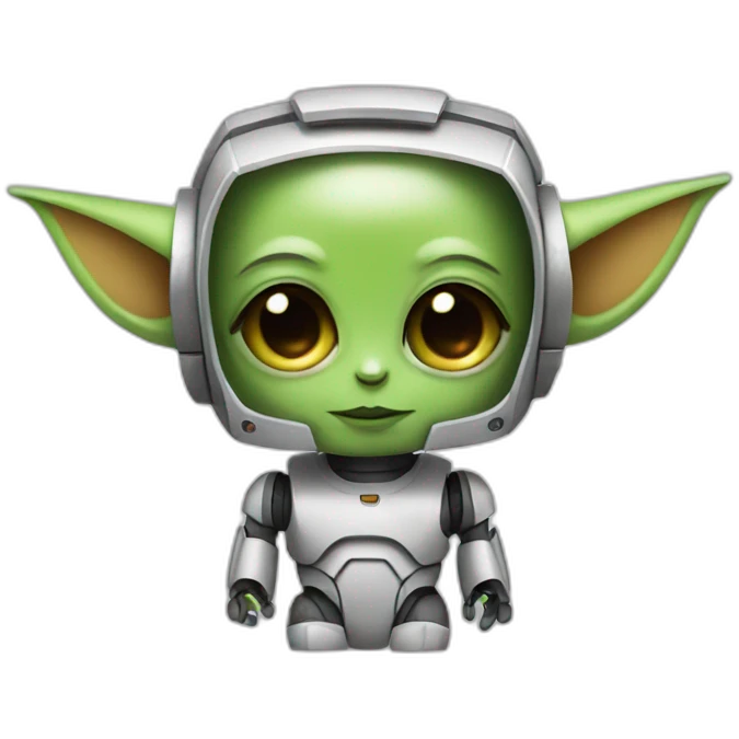 cute robot with yoda ears emoji