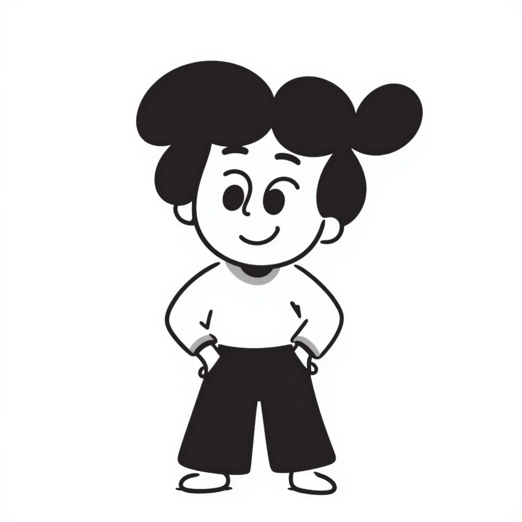 hand-drawn doodle style character named Bunty, playful emoji