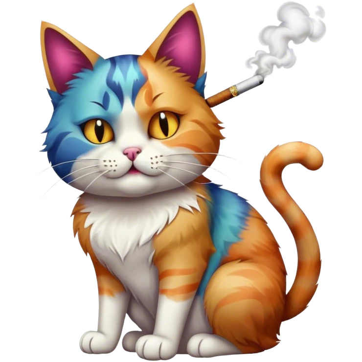 cat smoking weed emoji