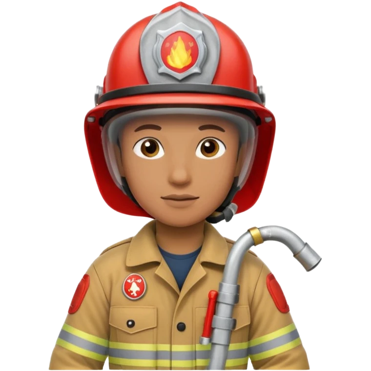 Bombeiro civil segurando mangueira emoji