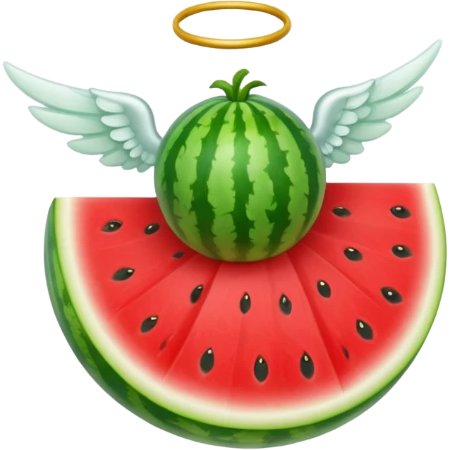 A watermelon with angel wings  emoji