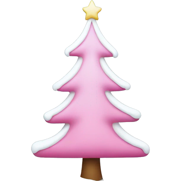 Pink Christmas tree with some white snow emoji