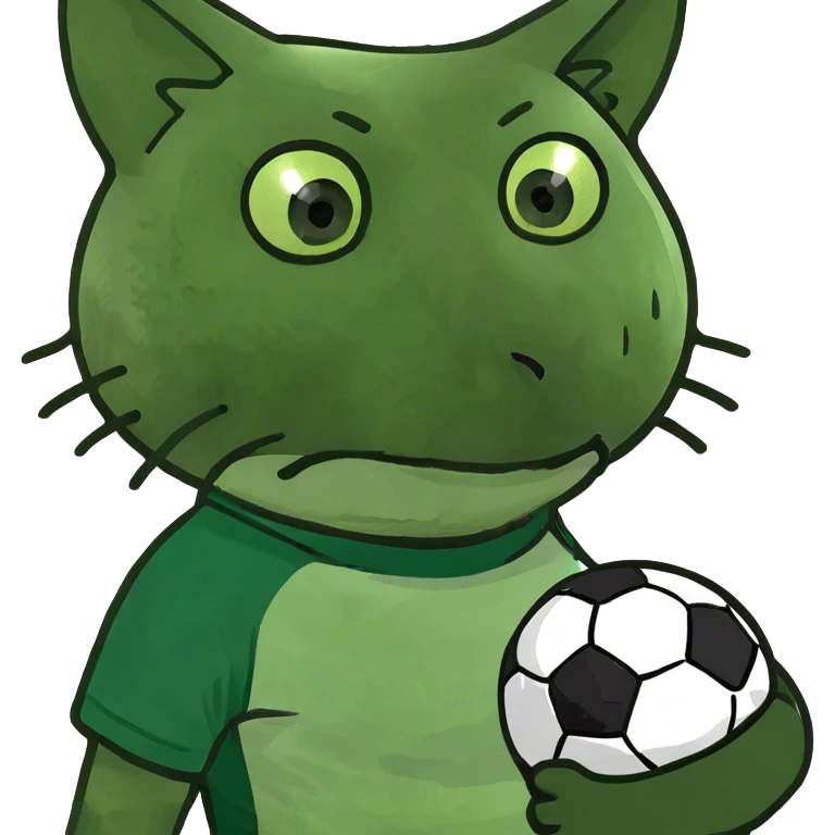 A cat playing soccer emoji