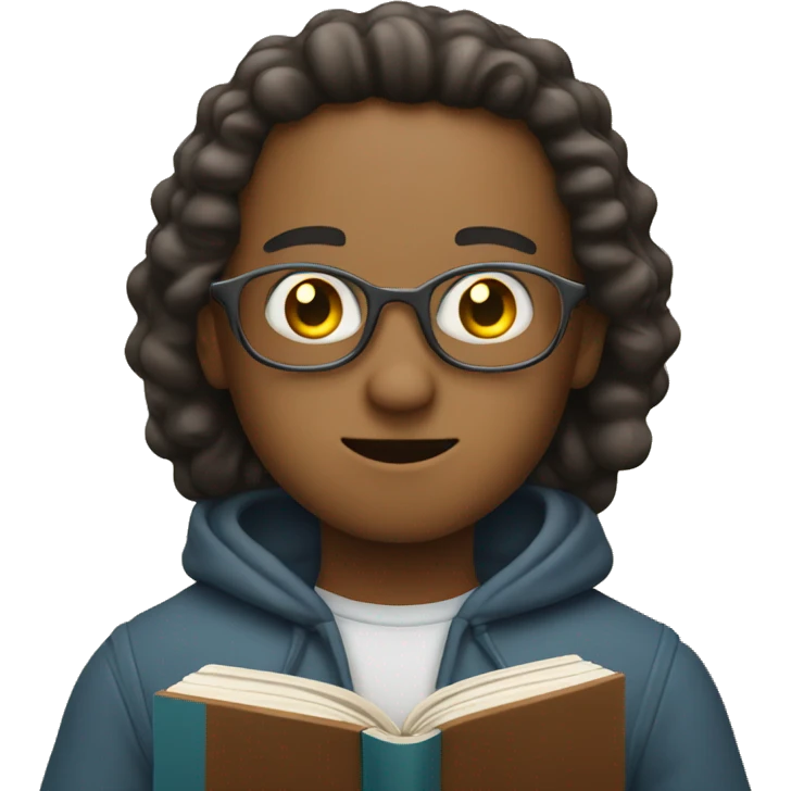 Design an emoji of a person eagerly holding a book, with stars in their eyes. emoji
