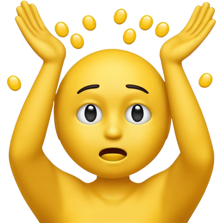 Yellow emoji doing choking emote with hands emoji