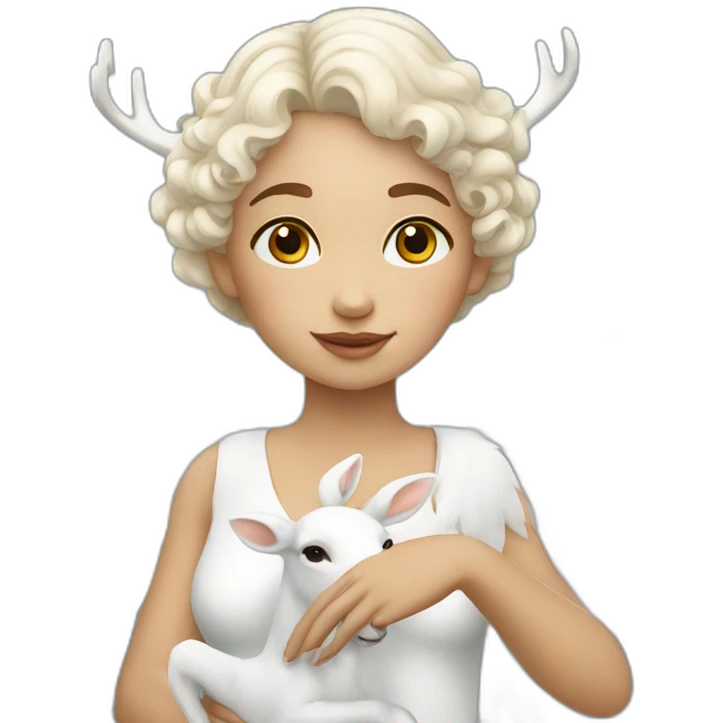 An angel with white deer emoji