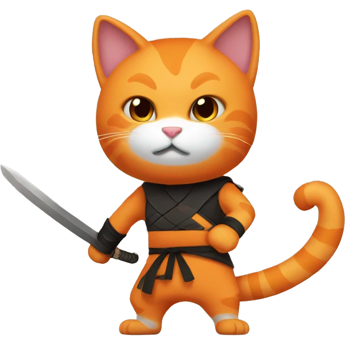 Orange Cat ninja  emoji