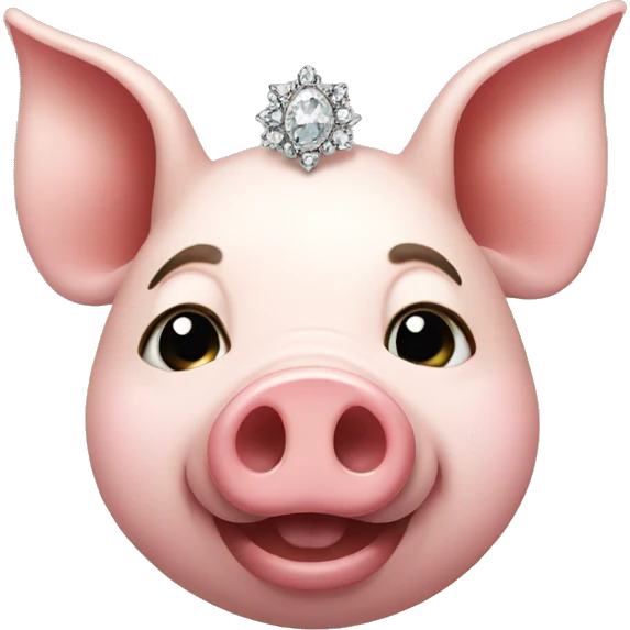 pig wearing earing emoji