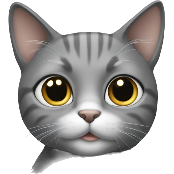 Cat grey and with and girl black hairs  emoji