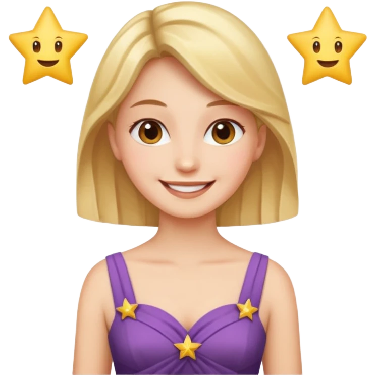 Real star ⭐️ face with a 👗 emoji