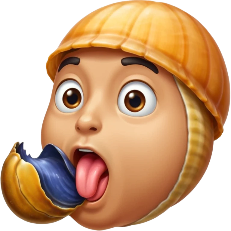langue d'homme qui lèche une moule sans coquille emoji