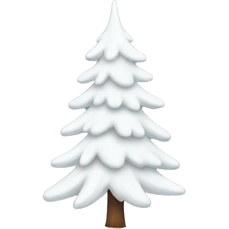  actual white fir christmas tree isolated.  emoji