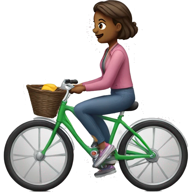 women tell child for bike emoji