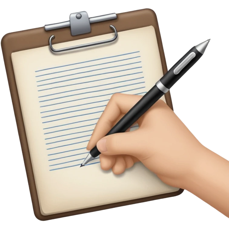hand with write on the paper emoji