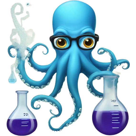 A genius and a octopus and its beaker emoji