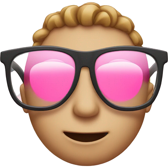 Share with a glasses pink emoji