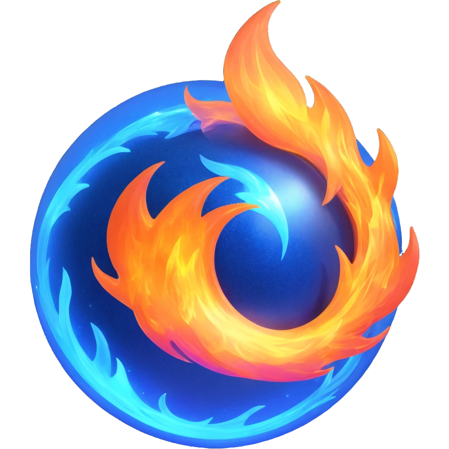 magic ball of blue sparkly fire, swirling and radiant, with magical sparkles emoji