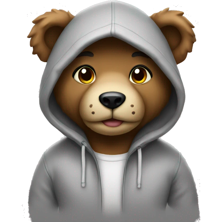 Teddy wearing hoodie  emoji