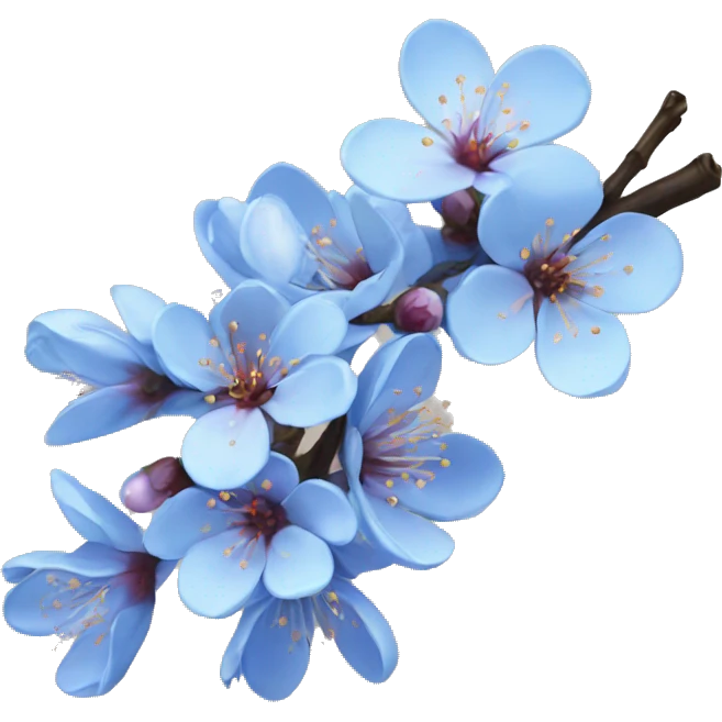 Blue cherry blossoms emoji
