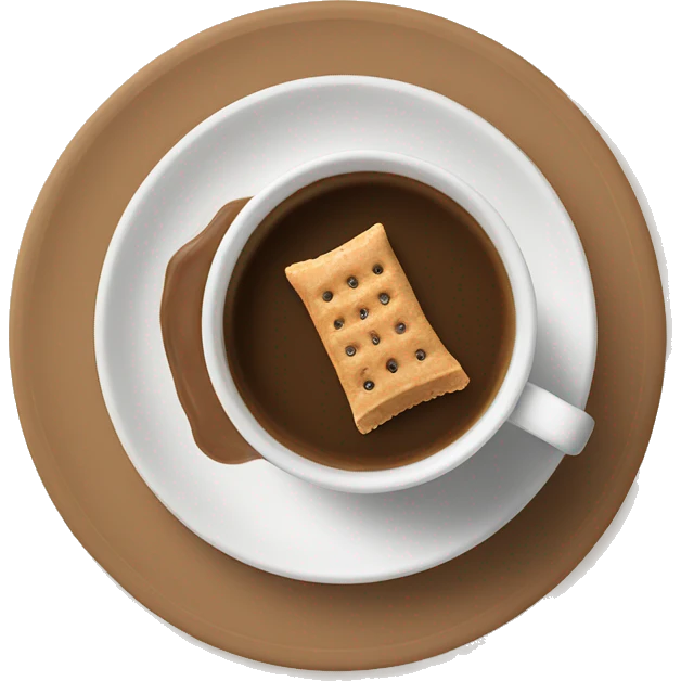 Top view coffee and protein bar on a small plate  emoji