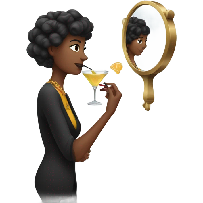 Drinking a martini while doing makeup  emoji