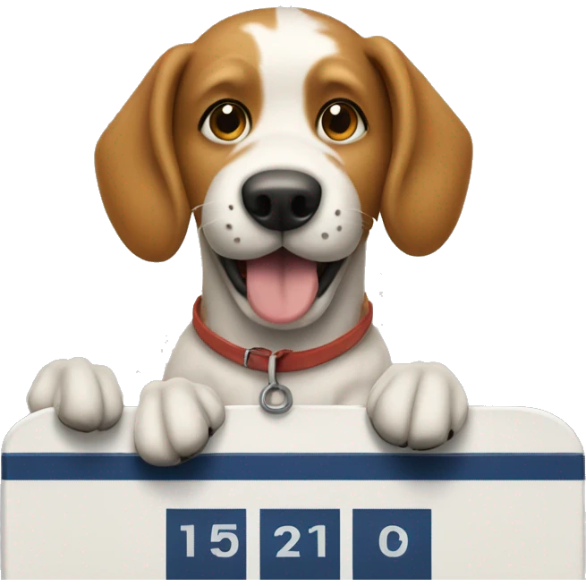 Dog riding a scoreboard  emoji