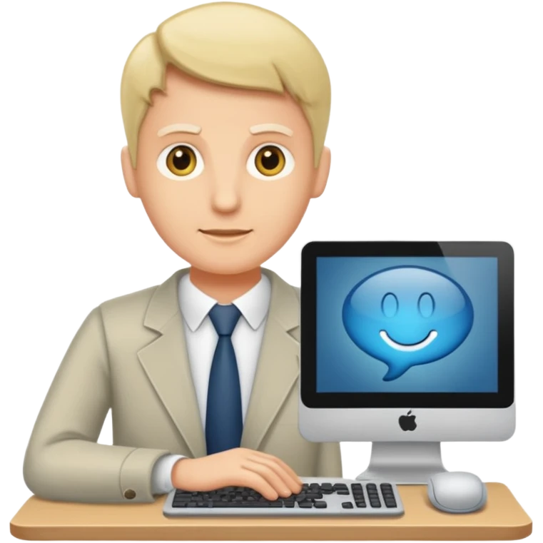 Erstelle mir ein Emoji der an einem Computer sitzt und dabei rum rülpst emoji