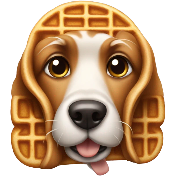 Dog with a waffle emoji