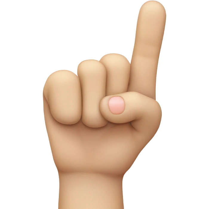 Hand Gesture Details:

Finger Positions:

Thumb: Extended outward.

Index Finger: Extended upward.

Middle and Ring Fingers: Folded down towards the palm.

Pinky Finger: Extended upward. emoji