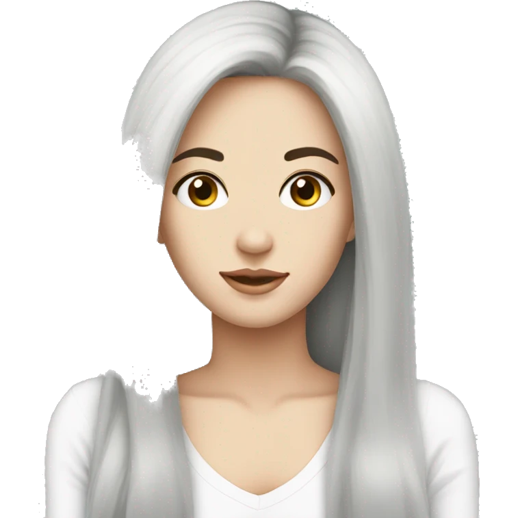 long black hair white girl face emoji
