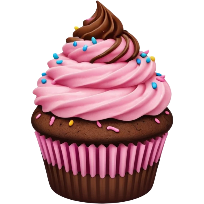Cupcake with pink icing emoji