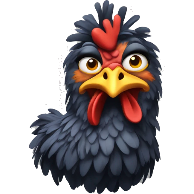 Crazy chicken emoji