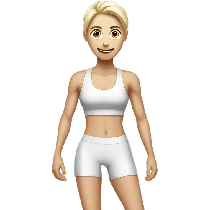 motivated skinny white skin color gym member emoji